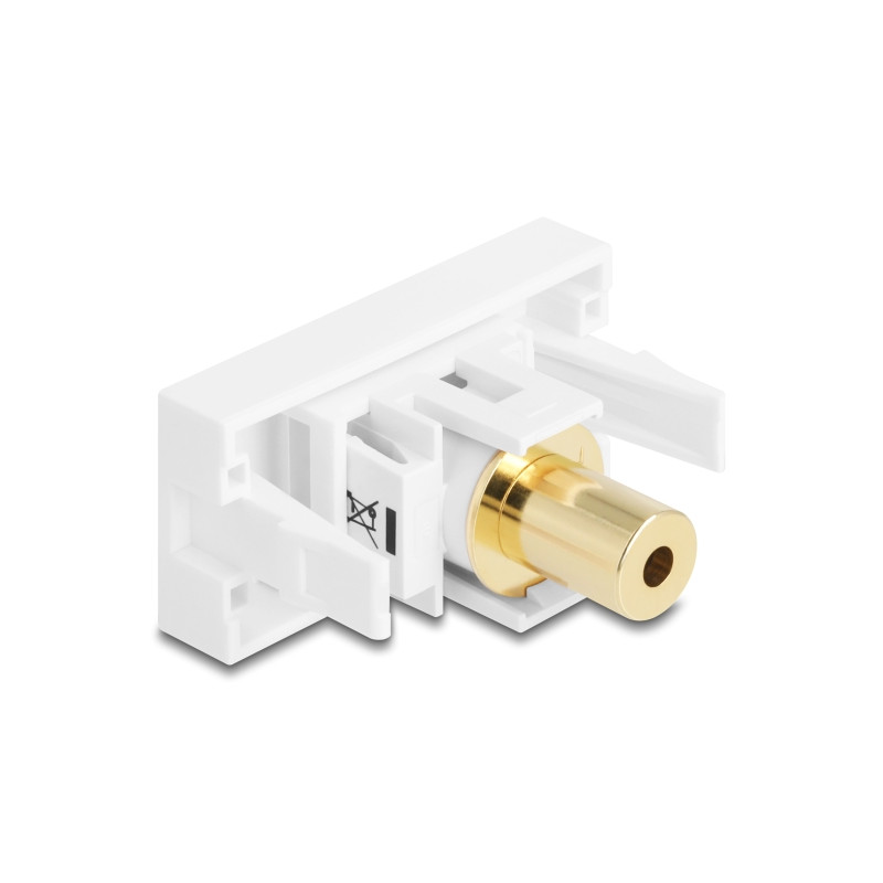Delock Easy 45 Modul Klinkenbuchse 3,5 mm 4 Pin zu Klinkenbuchse 3,5 mm 4 Pin vergoldet weiß