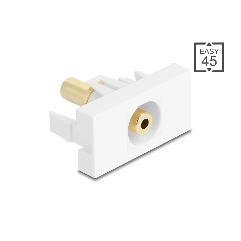 Delock Easy 45 Modul Klinkenbuchse 3,5 mm 3 Pin zu Klinkenbuchse 3,5 mm 3 Pin vergoldet weiß