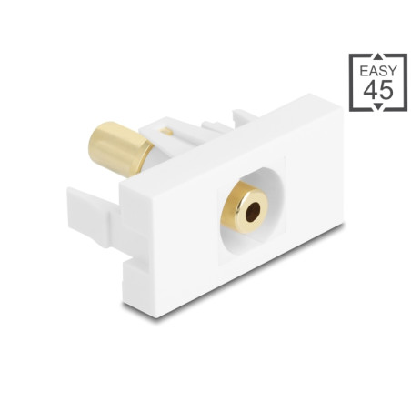 Delock Easy 45 Modul Klinkenbuchse 3,5 mm 3 Pin zu Klinkenbuchse 3,5 mm 3 Pin vergoldet weiß