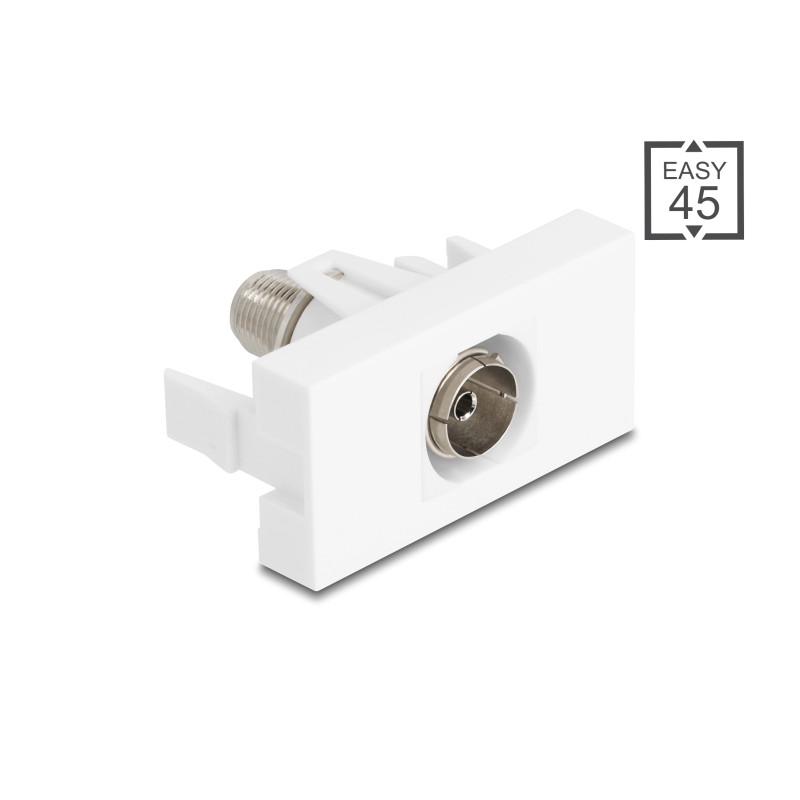 Delock Easy 45 Modul IEC Buchse zu F Buchse weiß