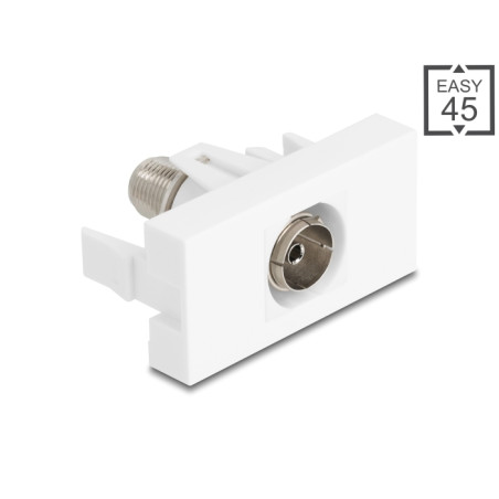 Delock Easy 45 Modul IEC Buchse zu F Buchse weiß