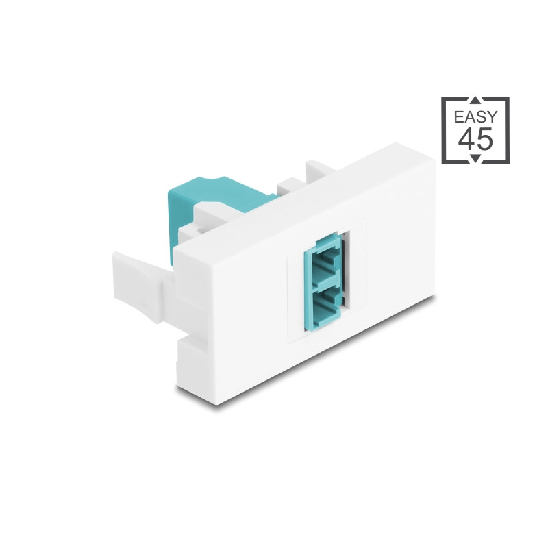 Delock Easy 45 Modul LC Duplex Buchse zu LC Duplex Buchse weiß / aqua