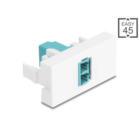 Delock Easy 45 Modul LC Duplex Buchse zu LC Duplex Buchse weiß / aqua