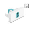Delock Easy 45 Modul LC Duplex Buchse zu LC Duplex Buchse weiß / aqua