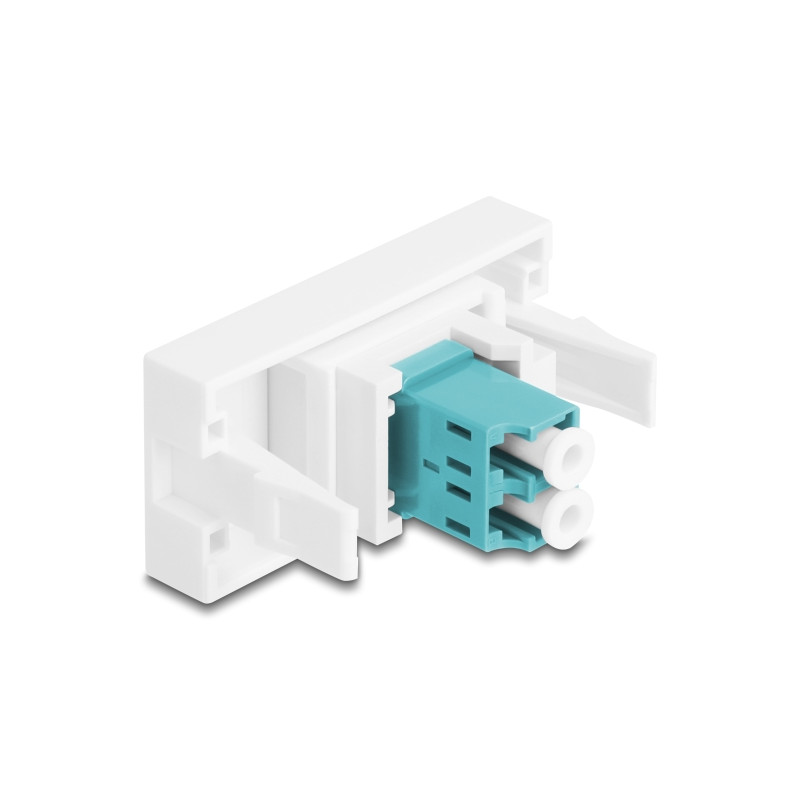 Delock Easy 45 Modul LC Duplex Buchse zu LC Duplex Buchse weiß / aqua
