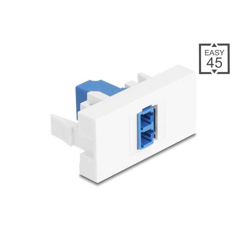 Delock Easy 45 Modul LC Duplex Buchse zu LC Duplex Buchse weiß / blau