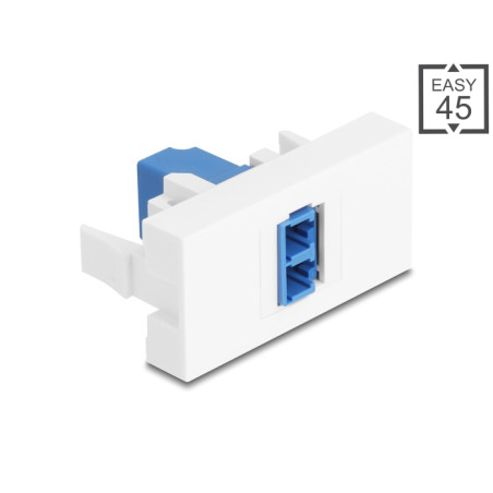 Delock Easy 45 Modul LC Duplex Buchse zu LC Duplex Buchse weiß / blau