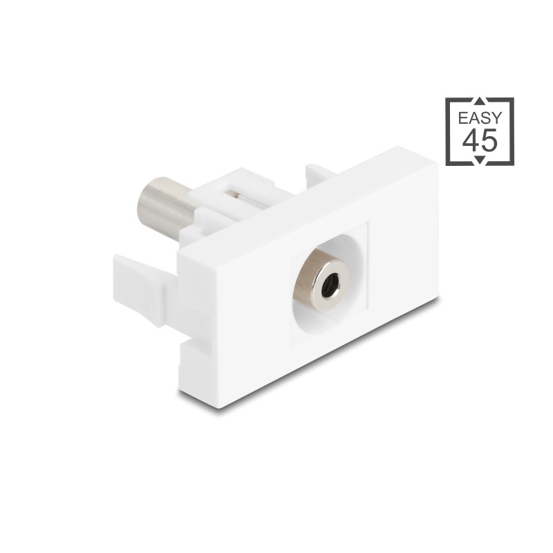 Delock Easy 45 Modul Klinkenbuchse 3,5 mm 3 Pin zu Klinkenbuchse 3,5 mm 3 Pin weiß
