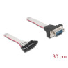 Delock Flachbandkabel RS-232 mit 9 x Pfostenbuchse zu D-Sub 9 Pin Stecker mit Muttern 30 cm