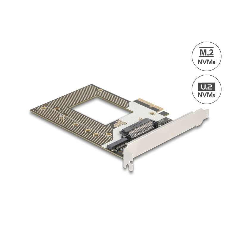 Delock PCI Express 4.0 x4 Karte zu 1 x NVMe M.2 Key M 110 mm oder U.2 Slot