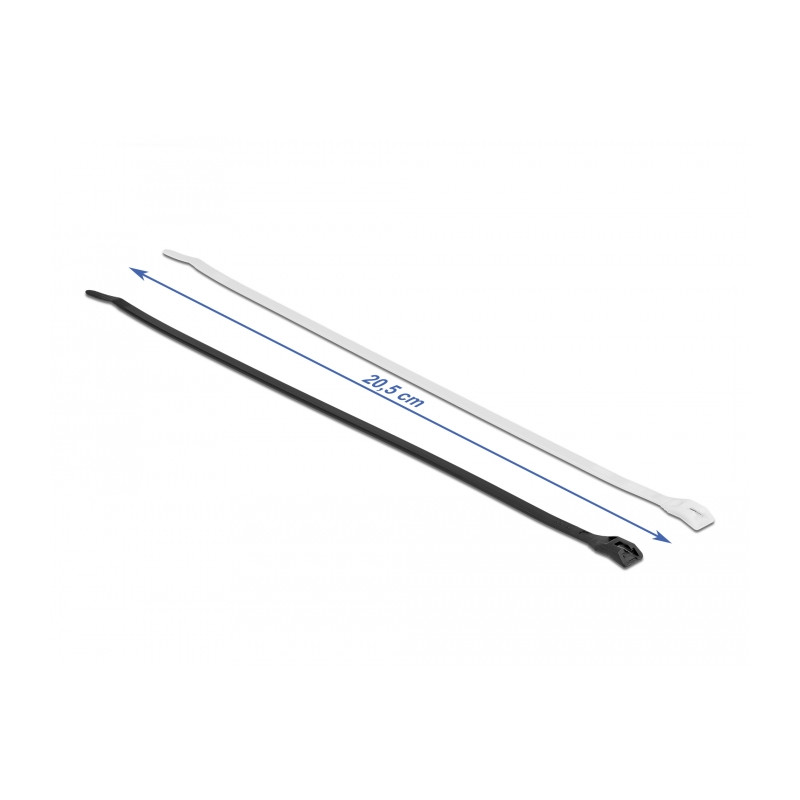 Delock Kabelbinder mit flachem Kopf L 205 x B 4,6 mm 100 Stück
