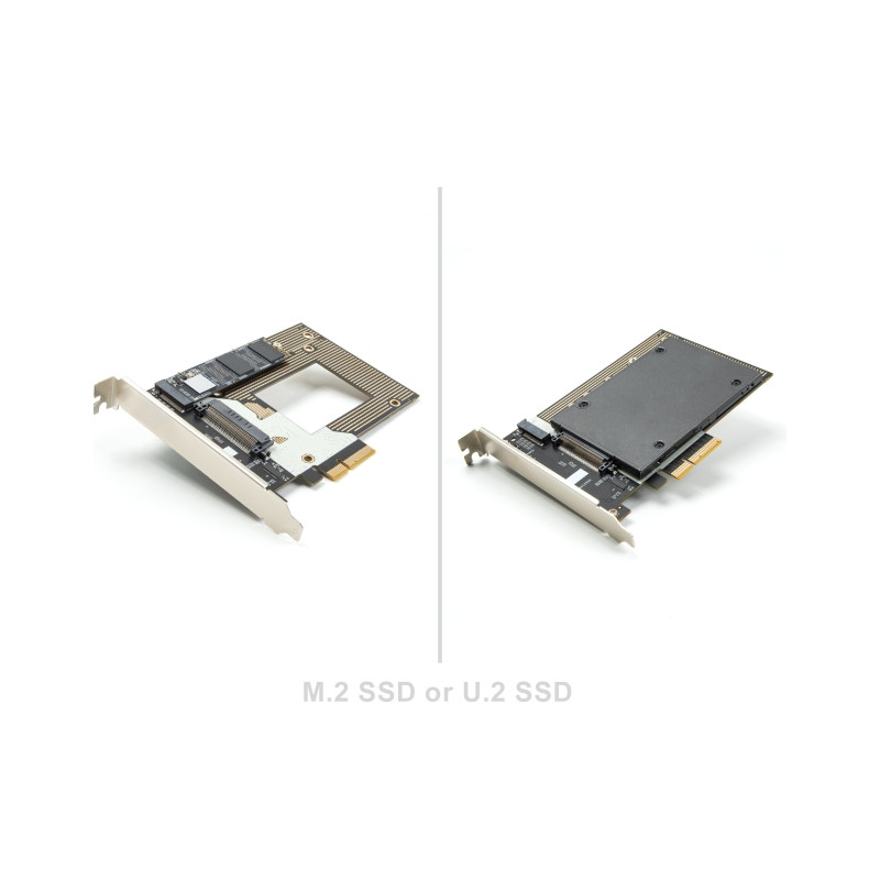 Delock PCI Express 4.0 x4 Karte zu 1 x NVMe M.2 Key M 110 mm oder U.2 Slot