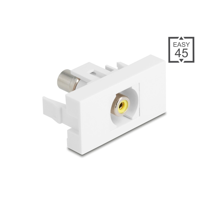 Delock Easy 45 Modul Cinch Buchse zu Cinch Buchse gelb / weiß