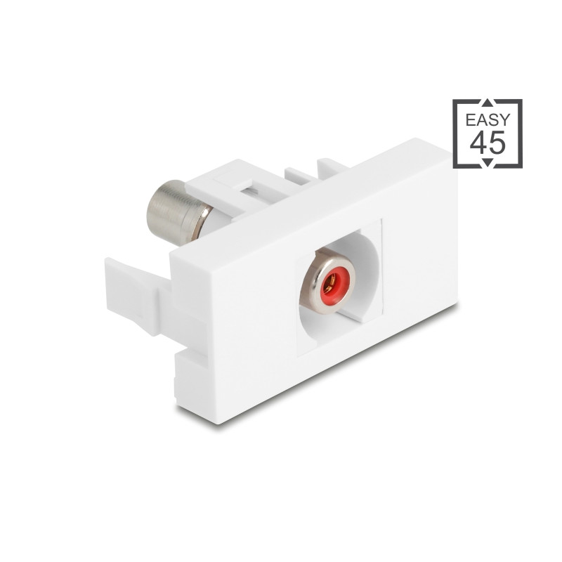 Delock Easy 45 Modul Cinch Buchse zu Cinch Buchse rot / weiß