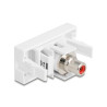 Delock Easy 45 Modul Cinch Buchse zu Cinch Buchse rot / weiß