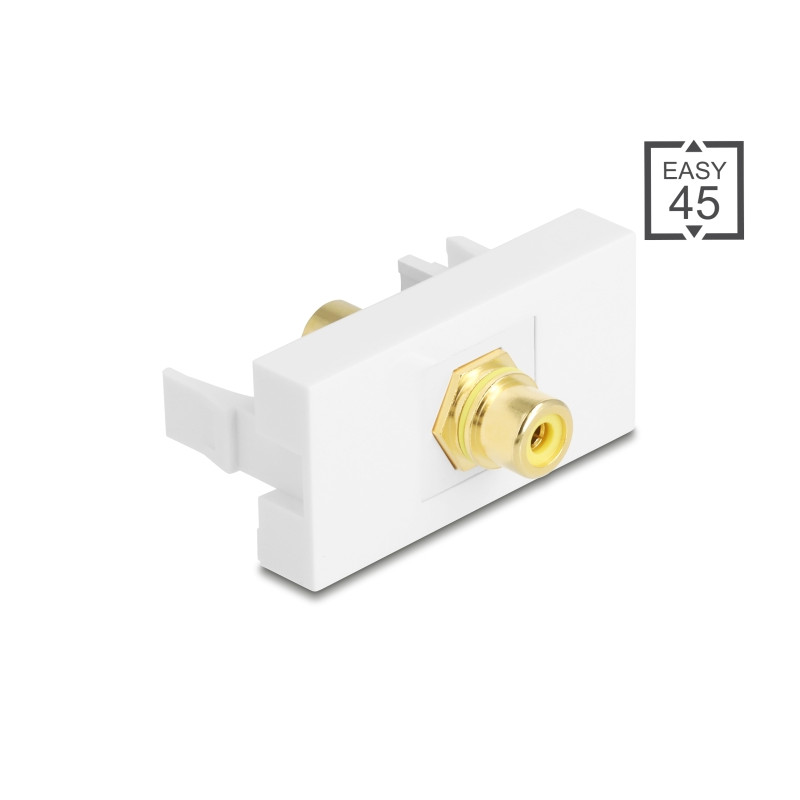 Delock Easy 45 Modul Cinch Buchse zu Cinch Buchse vergoldet gelb / weiß