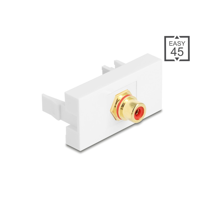 Delock Easy 45 Modul Cinch Buchse zu Cinch Buchse vergoldet rot / weiß