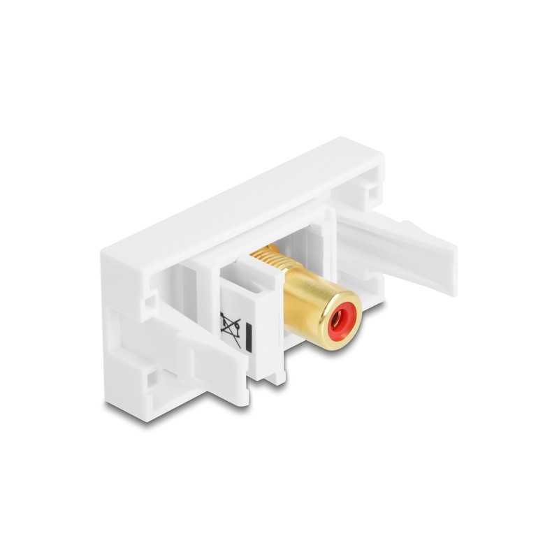 Delock Easy 45 Modul Cinch Buchse zu Cinch Buchse vergoldet rot / weiß