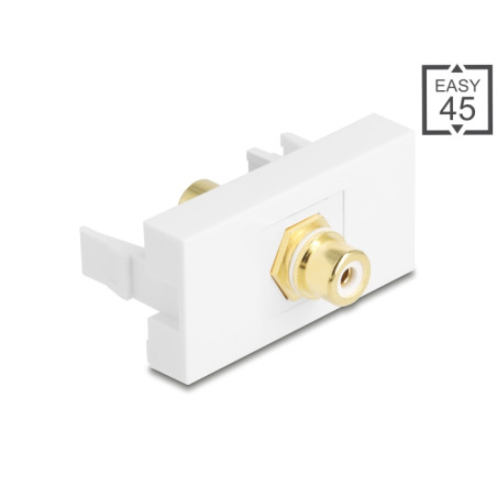 Delock Easy 45 Modul Cinch Buchse zu Cinch Buchse vergoldet weiß / weiß