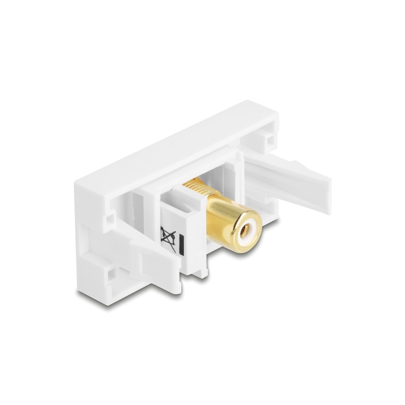 Delock Easy 45 Modul Cinch Buchse zu Cinch Buchse vergoldet weiß / weiß