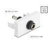 Delock Easy 45 Modul DC 5,5 x 2,1 mm Buchse zu DC 5,5 x 2,1 mm Stecker weiß