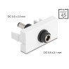 Delock Easy 45 Modul DC 5,5 x 2,1 mm Buchse zu DC 5,5 x 2,5 mm Stecker weiß