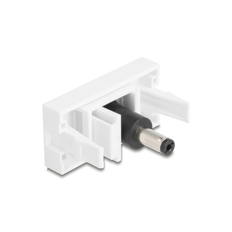 Delock Easy 45 Modul DC 5,5 x 2,5 mm Buchse zu DC 5,5 x 2,1 mm Stecker weiß