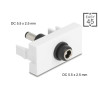 Delock Easy 45 Modul DC 5,5 x 2,5 mm Buchse zu DC 5,5 x 2,5 mm Stecker weiß