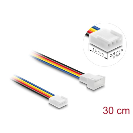 Delock Lüfter Verlängerungskabel PWM Stecker zu Buchse 4 Pin, Steckerlänge 13 mm, 30 cm