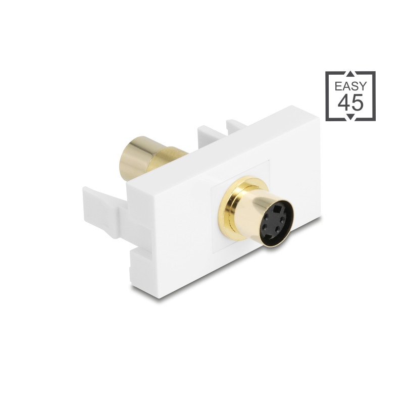 Delock Easy 45 Modul Mini-DIN 4 Pin Buchse zu Buchse vergoldet weiß