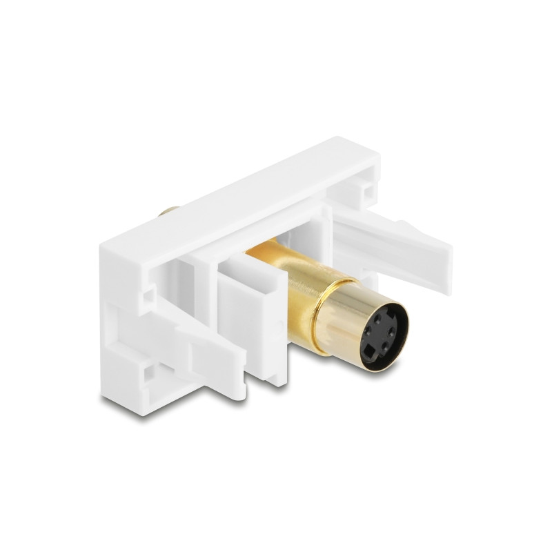 Delock Easy 45 Modul Mini-DIN 4 Pin Buchse zu Buchse vergoldet weiß
