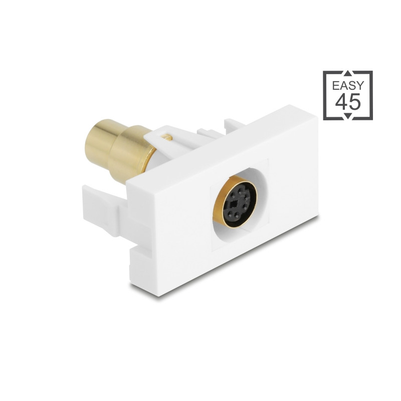 Delock Easy 45 Modul Mini-DIN 6 Pin Buchse zu Buchse vergoldet weiß