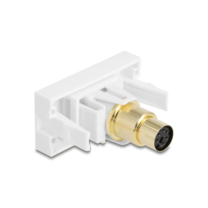 Delock Easy 45 Modul Mini-DIN 6 Pin Buchse zu Buchse vergoldet weiß