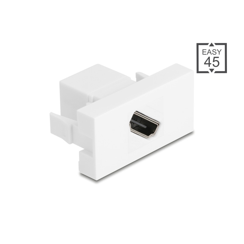 Delock Easy 45 Modul HDMI Buchse zu Buchse diagonal 8K 60 Hz weiß