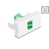 Delock Easy 45 Modul LC Duplex Buchse zu LC Duplex Buchse mit Laserschutzklappe innen grün / weiß
