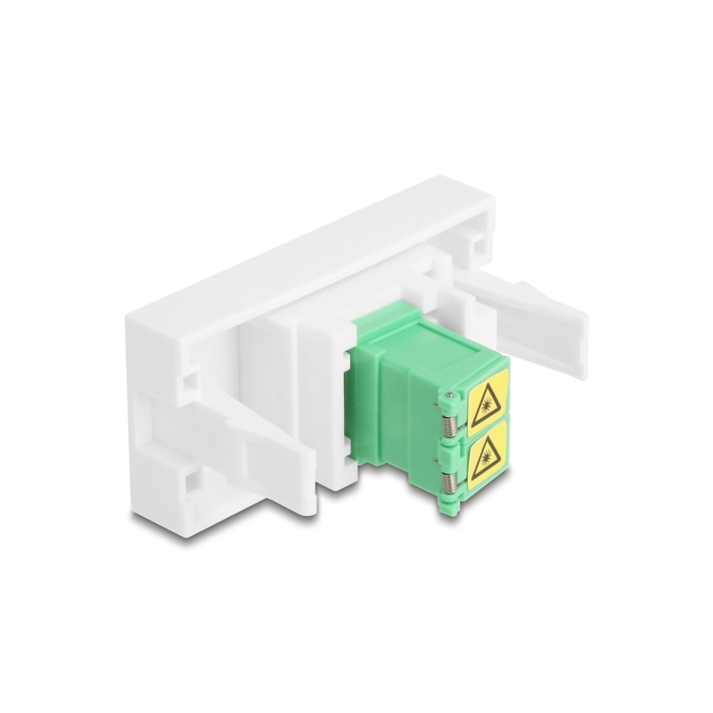 Delock Easy 45 Modul LC Duplex Buchse zu LC Duplex Buchse mit Laserschutzklappe innen grün / weiß