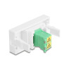 Delock Easy 45 Modul LC Duplex Buchse zu LC Duplex Buchse mit Laserschutzklappe innen grün / weiß