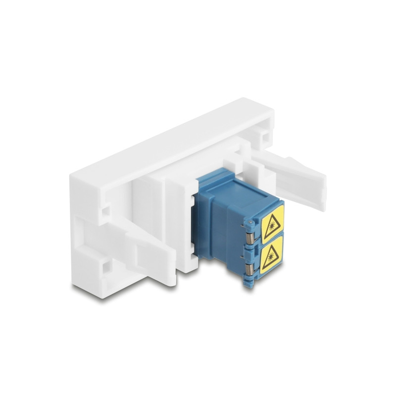 Delock Easy 45 Modul LC Duplex Buchse zu LC Duplex Buchse mit Laserschutzklappe innen blau / weiß