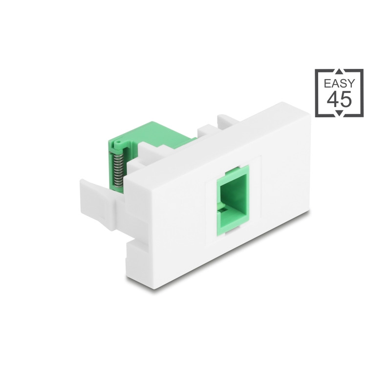 Delock Easy 45 Modul SC Simplex Buchse zu SC Simplex Buchse mit Laserschutzklappe innen grün / weiß