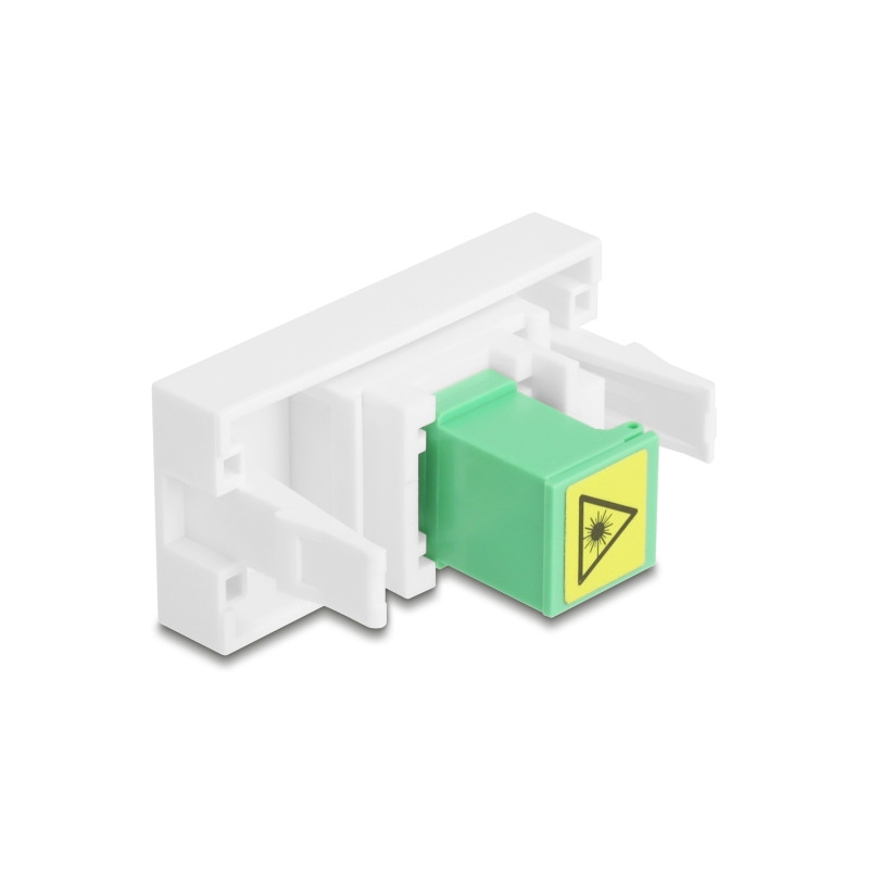 Delock Easy 45 Modul SC Simplex Buchse zu SC Simplex Buchse mit Laserschutzklappe innen grün / weiß