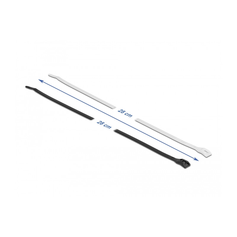 Delock Kabelbinder mit flachem Kopf L 280 x B 4,6 mm 100 Stück