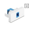 Delock Easy 45 Modul SC Simplex Buchse zu SC Simplex Buchse mit Laserschutzklappe innen blau / weiß