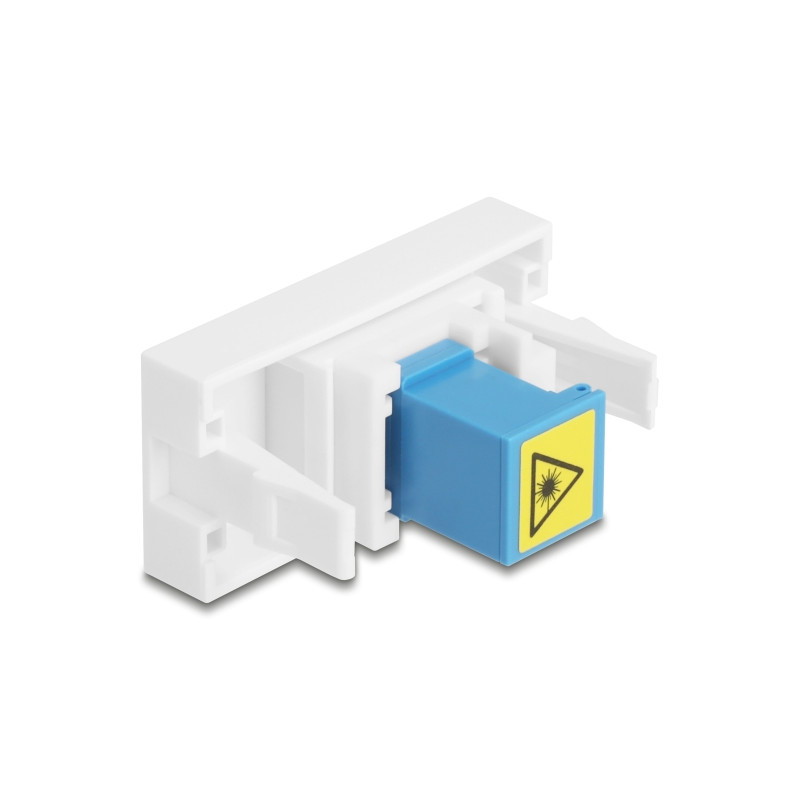 Delock Easy 45 Modul SC Simplex Buchse zu SC Simplex Buchse mit Laserschutzklappe innen blau / weiß