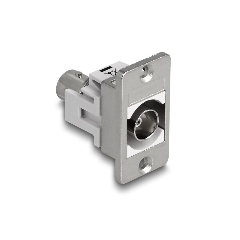 Delock Panel Mount BNC Buchse zu BNC Buchse 50 Ohm silber / weiß