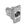 Delock Panel Mount BNC Buchse zu BNC Buchse 50 Ohm silber / weiß