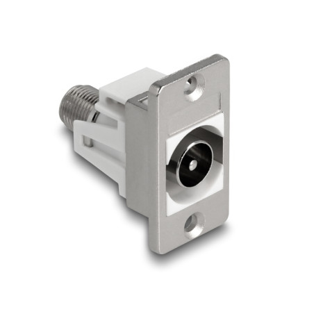 Delock Panel Mount IEC Stecker zu F Buchse silber / weiß