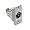 Delock Panel Mount IEC Stecker zu F Buchse silber / weiß
