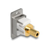 Delock Panel Mount Klinkenbuchse 3,5 mm 3 Pin zu Klinkenbuchse 3,5 mm 3 Pin vergoldet silber / weiß