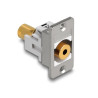 Delock Panel Mount Klinkenbuchse 3,5 mm 4 Pin zu Klinkenbuchse 3,5 mm 4 Pin vergoldet silber / weiß