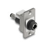 Delock Panel Mount DC 5,5 x 2,1 mm Buchse zu DC 5,5 x 2,5 mm Stecker silber / weiß / schwarz